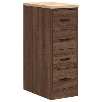 Garage Storage Cabinet Brown Oak - Solid Wood Pine 30x51x85 cm