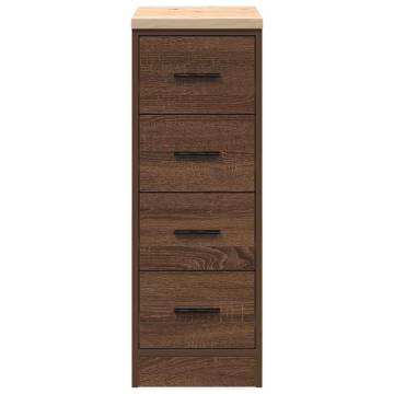 Garage Storage Cabinet Brown Oak - Solid Wood Pine 30x51x85 cm