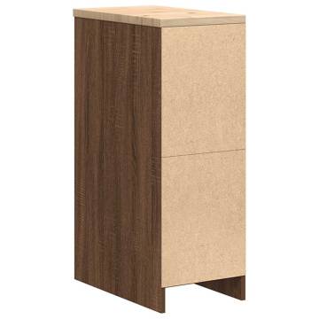 Garage Storage Cabinet Brown Oak - Solid Wood Pine 30x51x85 cm