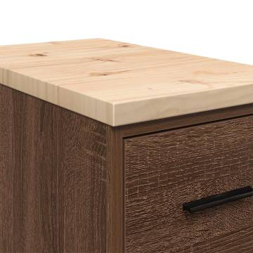 Garage Storage Cabinet Brown Oak - Solid Wood Pine 30x51x85 cm