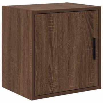 Brown Oak Garage Wall Cabinet - Durable Engineered Wood