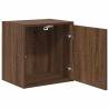 Brown Oak Garage Wall Cabinet - Durable Engineered Wood