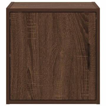 Brown Oak Garage Wall Cabinet - Durable Engineered Wood