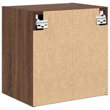 Brown Oak Garage Wall Cabinet - Durable Engineered Wood