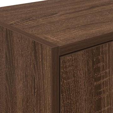 Brown Oak Garage Wall Cabinet - Durable Engineered Wood