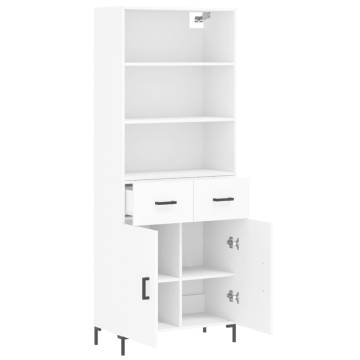 Stylish Highboard White - 69.5x34x180 cm Engineered Wood