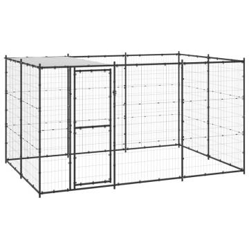 Outdoor Dog Kennel Steel with Roof - Safe & Spacious | Hipo Market