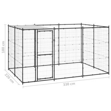 Outdoor Dog Kennel Steel with Roof - Safe & Spacious | Hipo Market