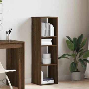 Stylish Brown Oak Book Cabinet - 34x31x112 cm | HiPoMarket