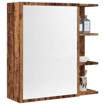 Bathroom Mirror Cabinet in Old Wood - 62.5x20.5x64 cm