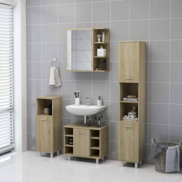 Sonoma Oak Bathroom Mirror Cabinet | Stylish Storage Solution