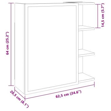 Bathroom Mirror Cabinet in Old Wood - 62.5x20.5x64 cm