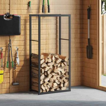 Firewood Rack Black 55x30x116 cm - Sturdy Steel Storage