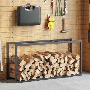 Firewood Rack Black 55x30x116 cm - Sturdy Steel Storage