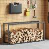 Firewood Rack Black 55x30x116 cm - Sturdy Steel Storage