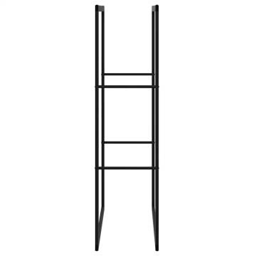 Firewood Rack Black 55x30x116 cm - Sturdy Steel Storage