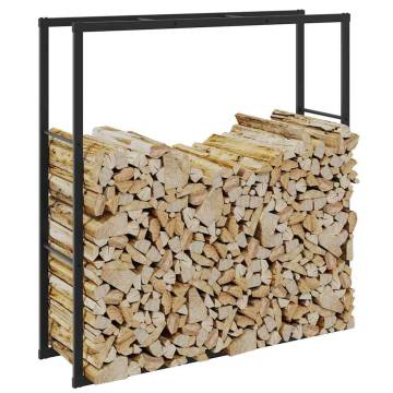 Firewood Rack Black 110x30x116 cm Steel - Organize Your Logs