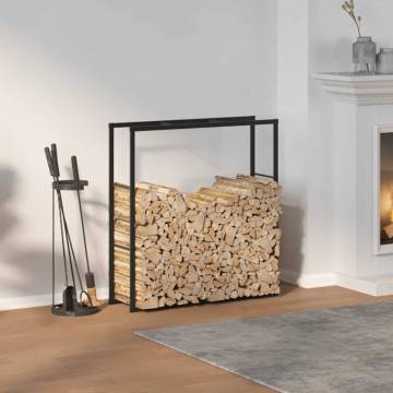 Firewood Rack Black 110x30x116 cm Steel - Organize Your Logs