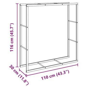 Firewood Rack Black 110x30x116 cm Steel - Organize Your Logs