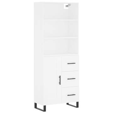 Elegant Highboard White 69.5x34x180 cm | Durable & Stylish