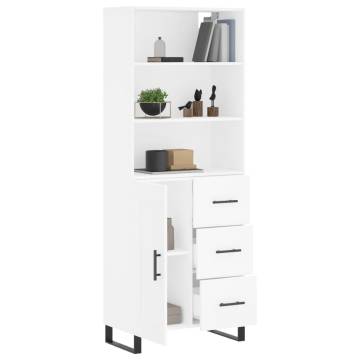 Elegant Highboard White 69.5x34x180 cm | Durable & Stylish