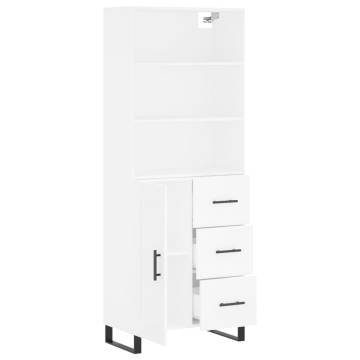 Elegant Highboard White 69.5x34x180 cm | Durable & Stylish