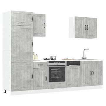 7 Piece Kitchen Cabinet Set Kalmar Concrete Grey | Hipomarket