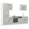  7 Piece Kitchen Cabinet Set Kalmar Concrete Grey Engineered Wood Colour concrete grey Quantity in Package 1 Number of 