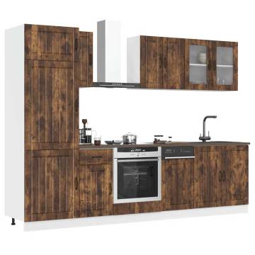 8 Piece Kitchen Cabinet Set - Kalmar Smoked Oak | Hipomarket