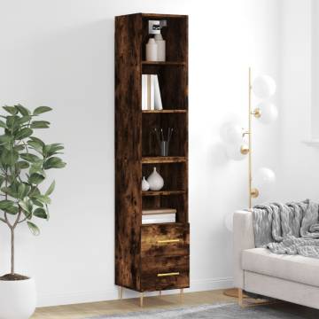 Highboard Smoked Oak - Stylish Storage Solution 34.5x34x180 cm