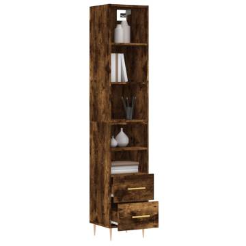 Highboard Smoked Oak - Stylish Storage Solution 34.5x34x180 cm