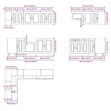 11 Piece Kitchen Cabinet Set Lucca - Old Wood Design