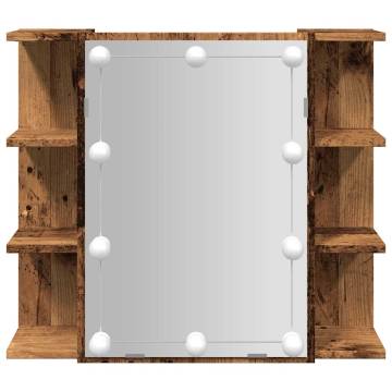 Mirror Cabinet with LED - Stylish Old Wood Design | HipoMarket