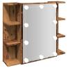 Mirror Cabinet with LED - Stylish Old Wood Design | HipoMarket