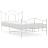 Elegant White Metal Bed Frame with Headboard & Footboard - 100x200 cm