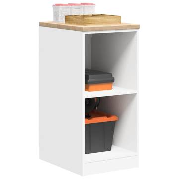 Garage Storage Cabinet White 40x51x85 cm | Solid Wood Pine