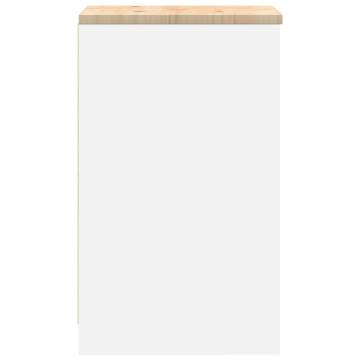 Garage Storage Cabinet White 40x51x85 cm | Solid Wood Pine