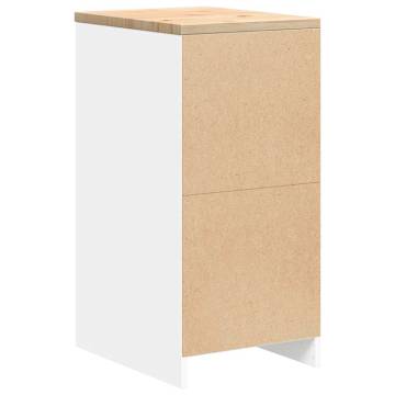 Garage Storage Cabinet White 40x51x85 cm | Solid Wood Pine