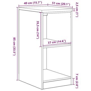 Garage Storage Cabinet White 40x51x85 cm | Solid Wood Pine