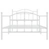 Elegant White Metal Bed Frame with Headboard & Footboard - 100x200 cm