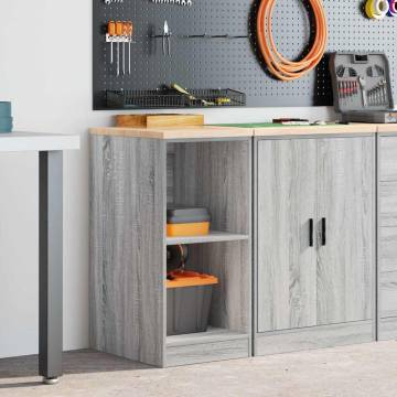 Garage Storage Cabinet Grey Sonoma | Durable Solid Wood Pine