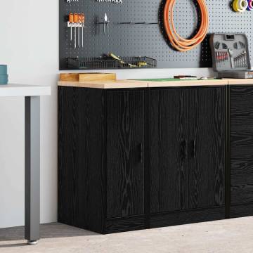 Garage Storage Cabinet Black 30x51x85 cm | Pinewood Durable Design