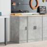 Garage Storage Cabinet Concrete Grey - Solid Wood Pine 30x51x85 cm