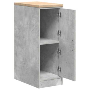 Garage Storage Cabinet Concrete Grey - Solid Wood Pine 30x51x85 cm