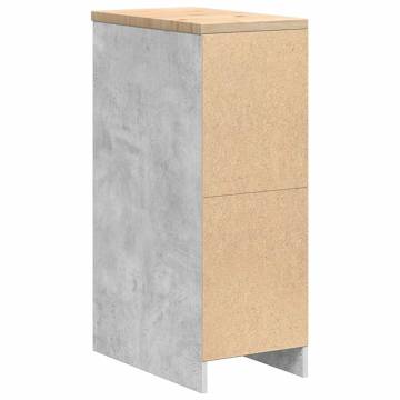 Garage Storage Cabinet Concrete Grey - Solid Wood Pine 30x51x85 cm