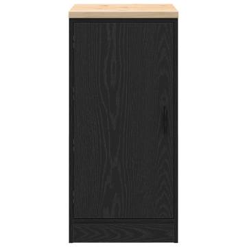 Garage Storage Cabinet Black - Durable Pinewood - 40x51x85 cm