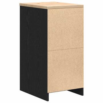 Garage Storage Cabinet Black - Durable Pinewood - 40x51x85 cm