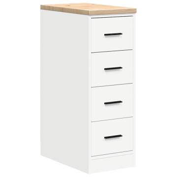 Garage Storage Cabinet White 30x51x85 cm - Durable Pinewood