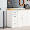 Garage Storage Cabinet White 30x51x85 cm - Durable Pinewood