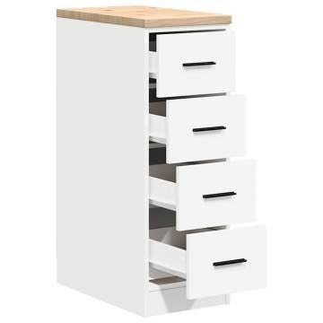 Garage Storage Cabinet White 30x51x85 cm - Durable Pinewood